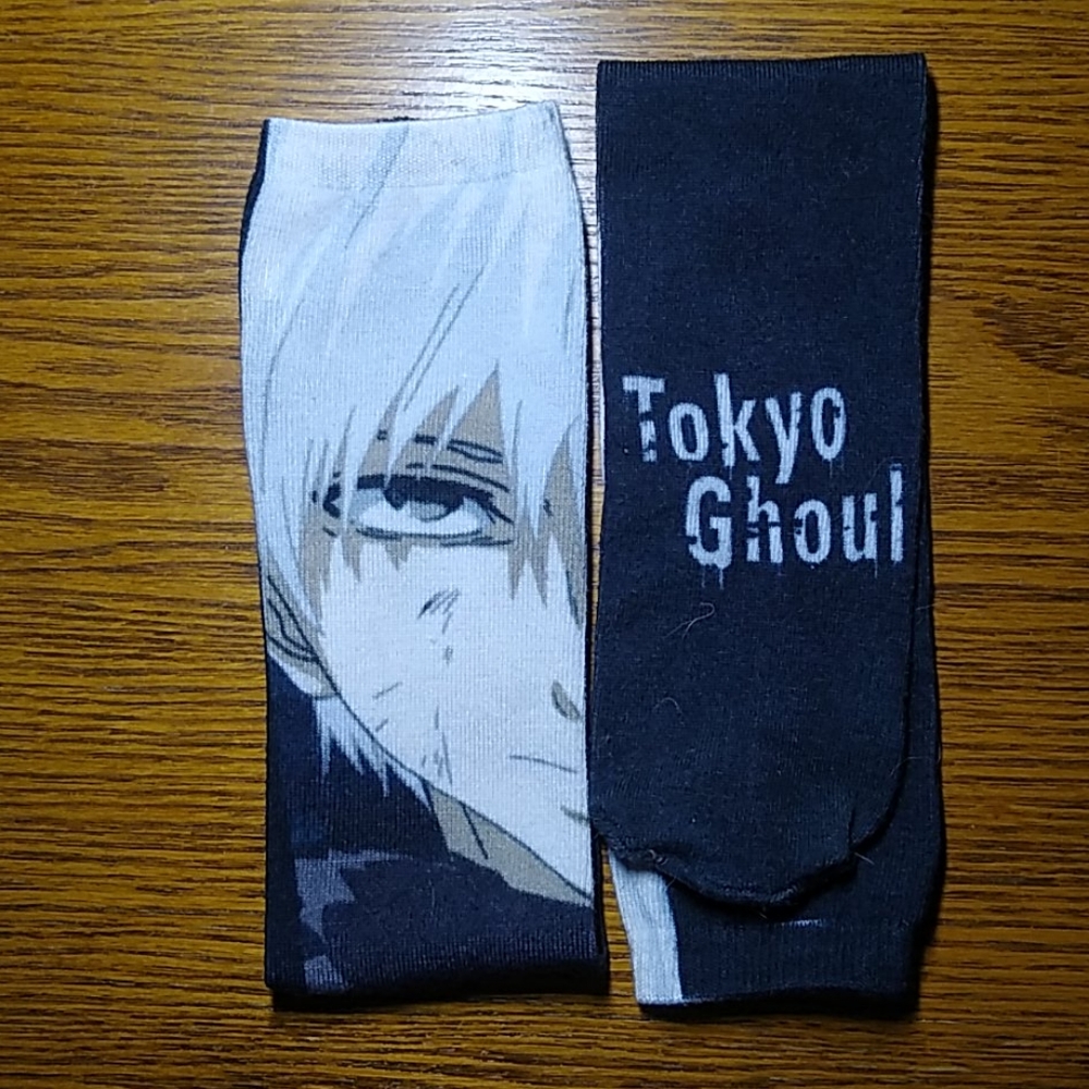 Tokyo Ghoul Kaneki White & Black Graphic Crew Socks